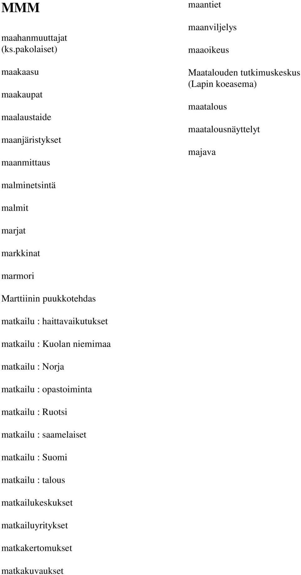 tutkimuskeskus (Lapin koeasema) maatalous maatalousnäyttelyt majava malminetsintä malmit marjat markkinat marmori Marttiinin