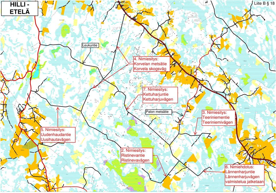 Isovainio Myllykangas Rumanjyrkänkangas Leppäsenkallio Isokallio Koivula Korpijärvi Mäntysaari Kuusela Helatusala Nevanperä Hautaperkkiö Petäjäniemi Jatkoneva Kortalo Isonmaankangas Vähäjärvi