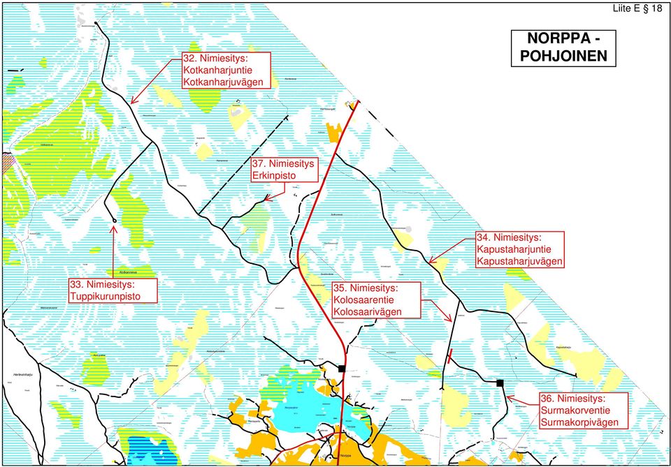 Kuivaneva Puolivälinkallio Herlevinharju Palovartio Haarakivenkangas Haarakivi Pöllät Valkianeva Vesisilta Karhukangas 7540 Kapustaharju Hongistonoja Kapustaharju Huhtakangas Savela Hevoskorvenräme