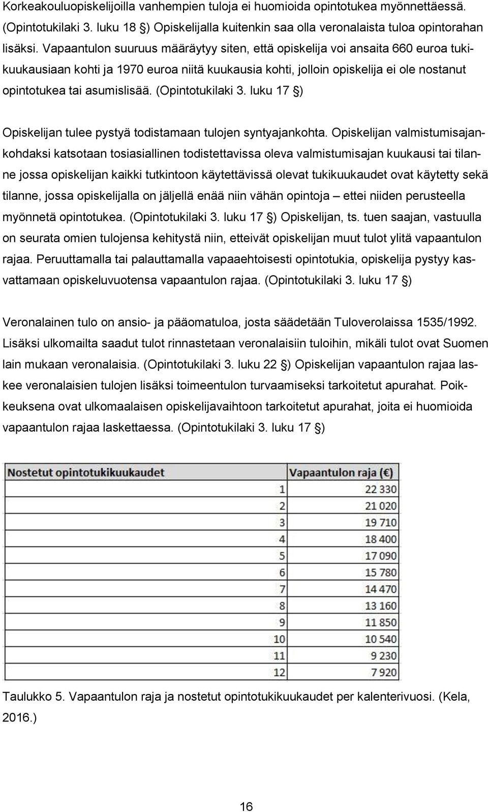 (Opintotukilaki 3. luku 17 ) Opiskelijan tulee pystyä todistamaan tulojen syntyajankohta.