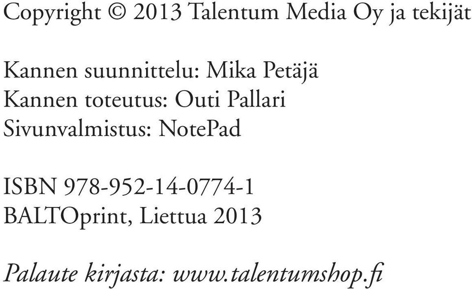 Pallari Sivunvalmistus: NotePad ISBN