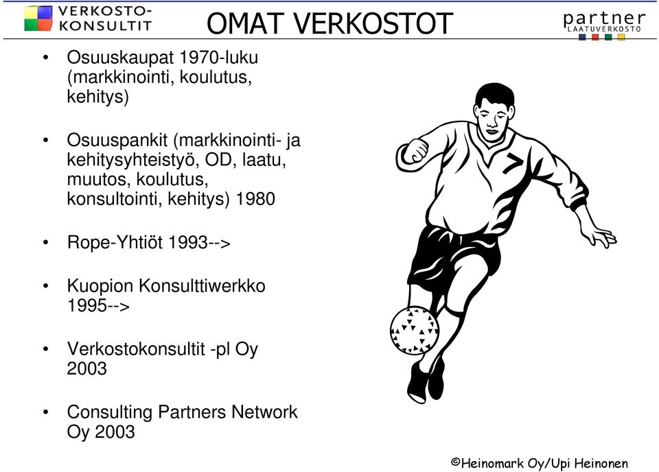 kehitys) 1980 Rope-Yhtiöt 1993--> Kuopion Konsulttiwerkko 1995-->