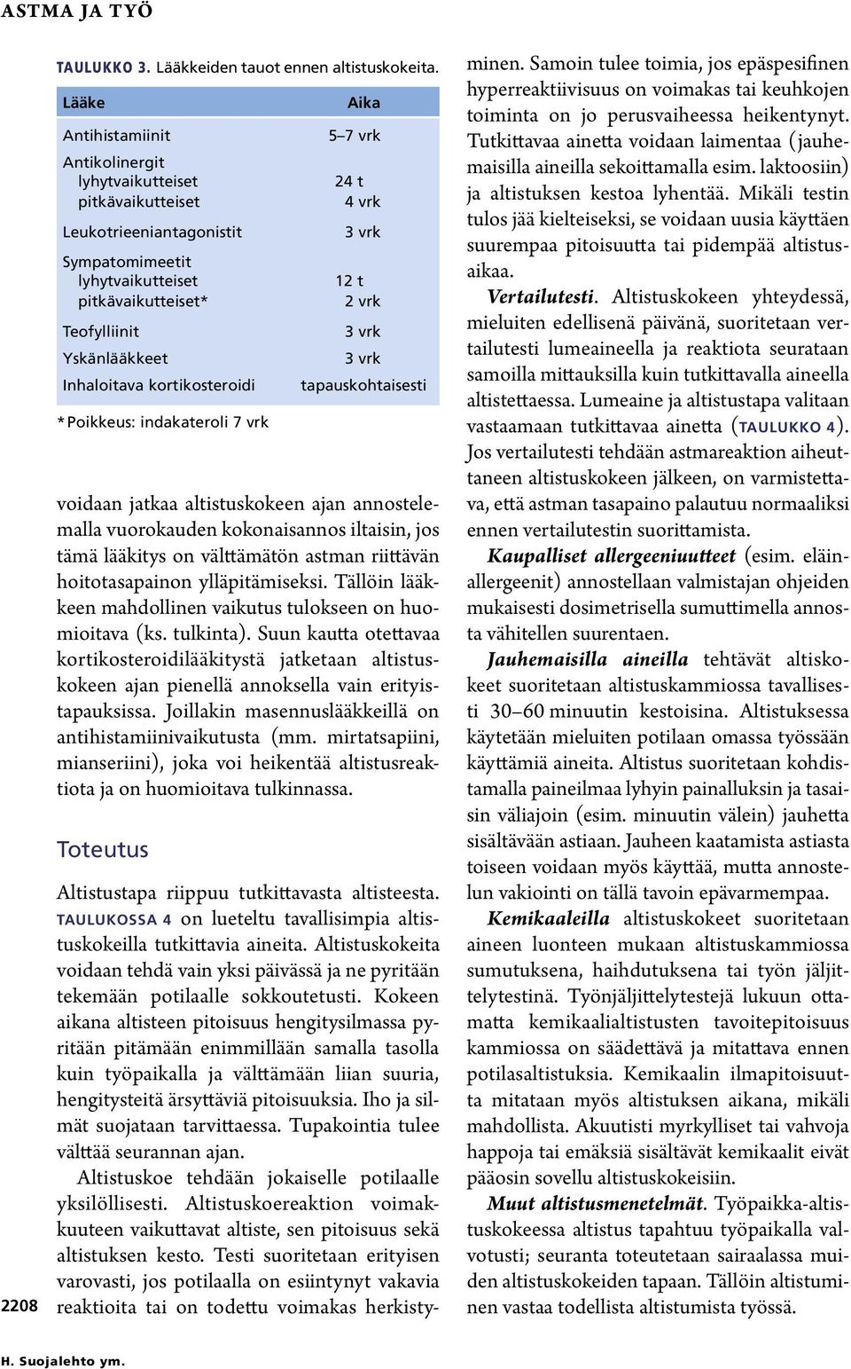 kortikosteroidi * Poikkeus: indakateroli 7 vrk voidaan jatkaa altistuskokeen ajan annostelemalla vuorokauden kokonaisannos iltaisin, jos tämä lääkitys on välttämätön astman riittävän hoitotasapainon