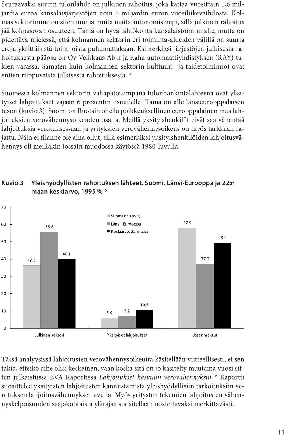 Tämä on hyvä lähtökohta kansalaistoiminnalle, mutta on pidettävä mielessä, että kolmannen sektorin eri toiminta-alueiden välillä on suuria eroja yksittäisistä toimijoista puhumattakaan.