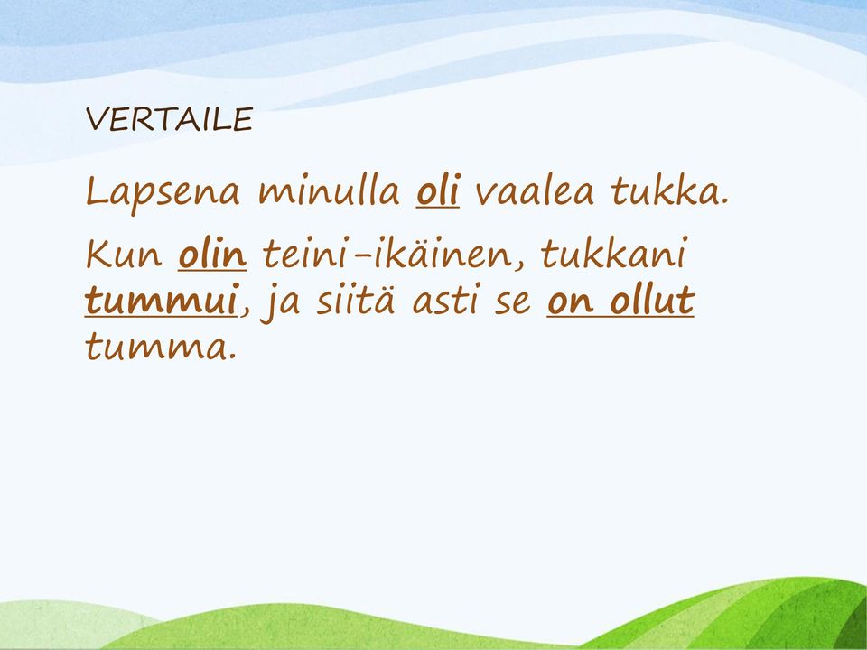 Kun olin teini-ikäinen,