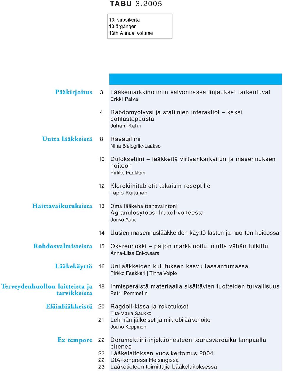 tempore 3 4 8 10 12 13 14 15 16 18 20 21 22 22 22 23 Lääkemarkkinoinnin valvonnassa linjaukset tarkentuvat Erkki Palva Rabdomyolyysi ja statiinien interaktiot kaksi potilastapausta Juhani Kahri