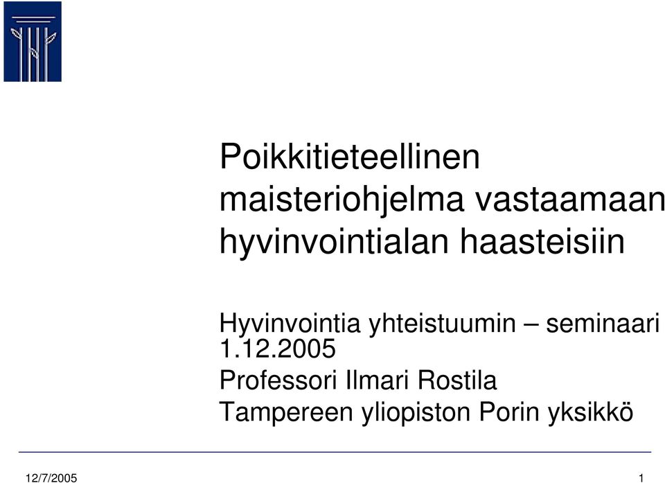 Hyvinvointia yhteistuumin seminaari 1.12.