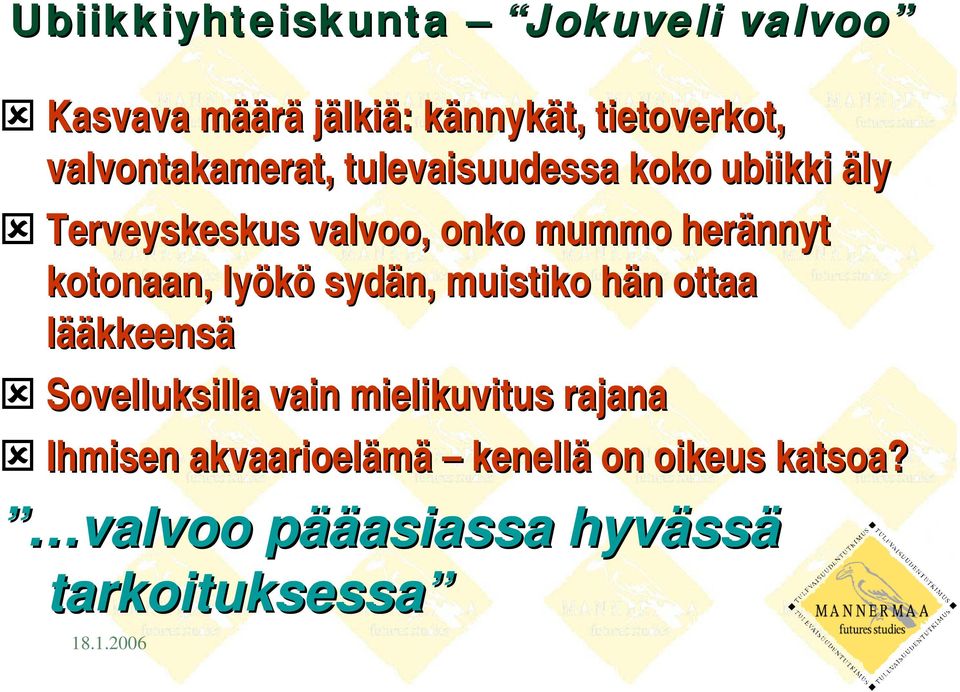 kotonaan, lyökö sydän, muistiko hän h n ottaa lääkkeensä Sovelluksilla vain mielikuvitus