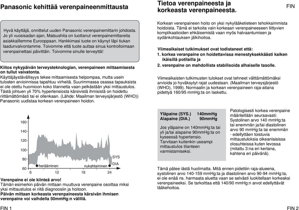 Toivomme että tuote auttaa sinua kontrolloimaan verenpainettasi päivittäin. Toivomme sinulle terveyttä! Kiitos nykypäivän terveysteknologian, verenpaineen mittaamisesta on tullut vaivatonta.