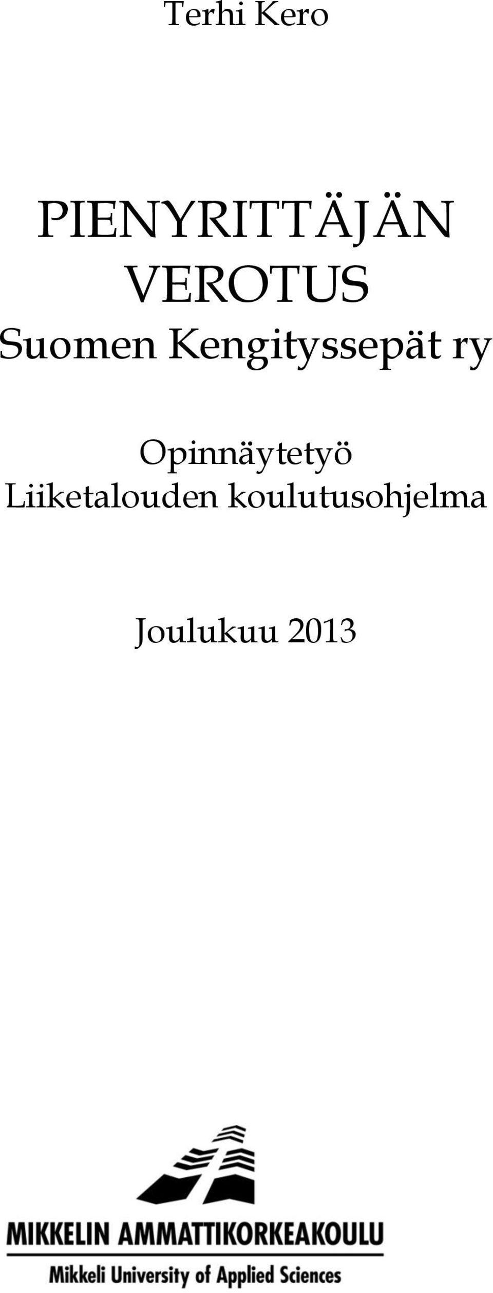 ry Opinnäytetyö