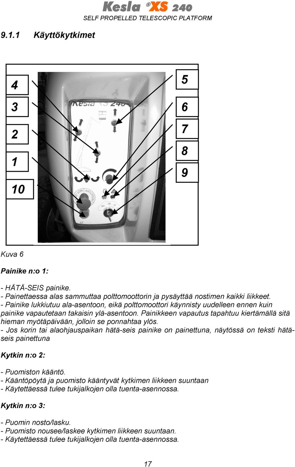 Painikkeen vapautus tapahtuu kiertämällä sitä hieman myötäpäivään, jolloin se ponnahtaa ylös.
