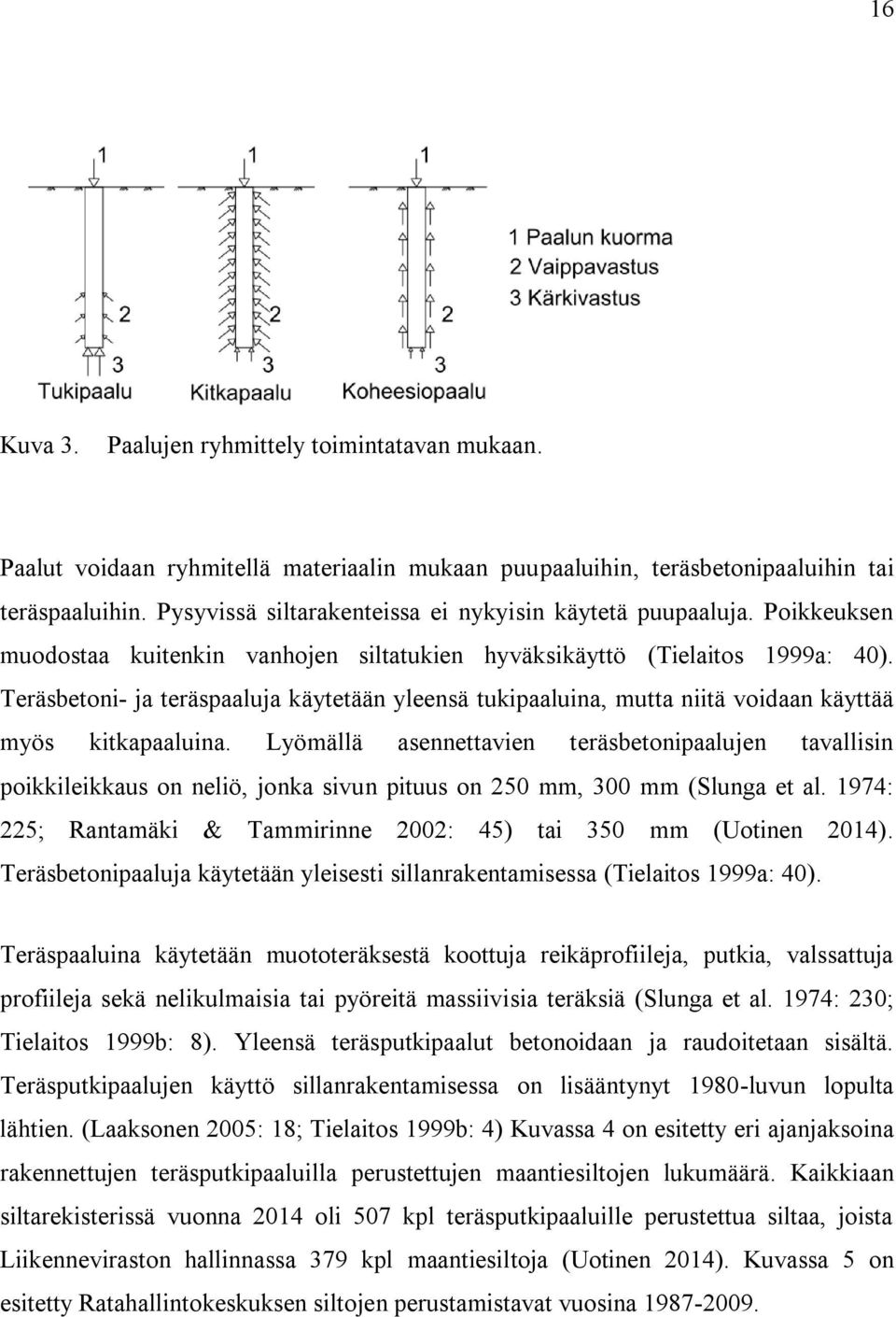 Teräsbetoni- ja teräspaaluja käytetään yleensä tukipaaluina, mutta niitä voidaan käyttää myös kitkapaaluina.