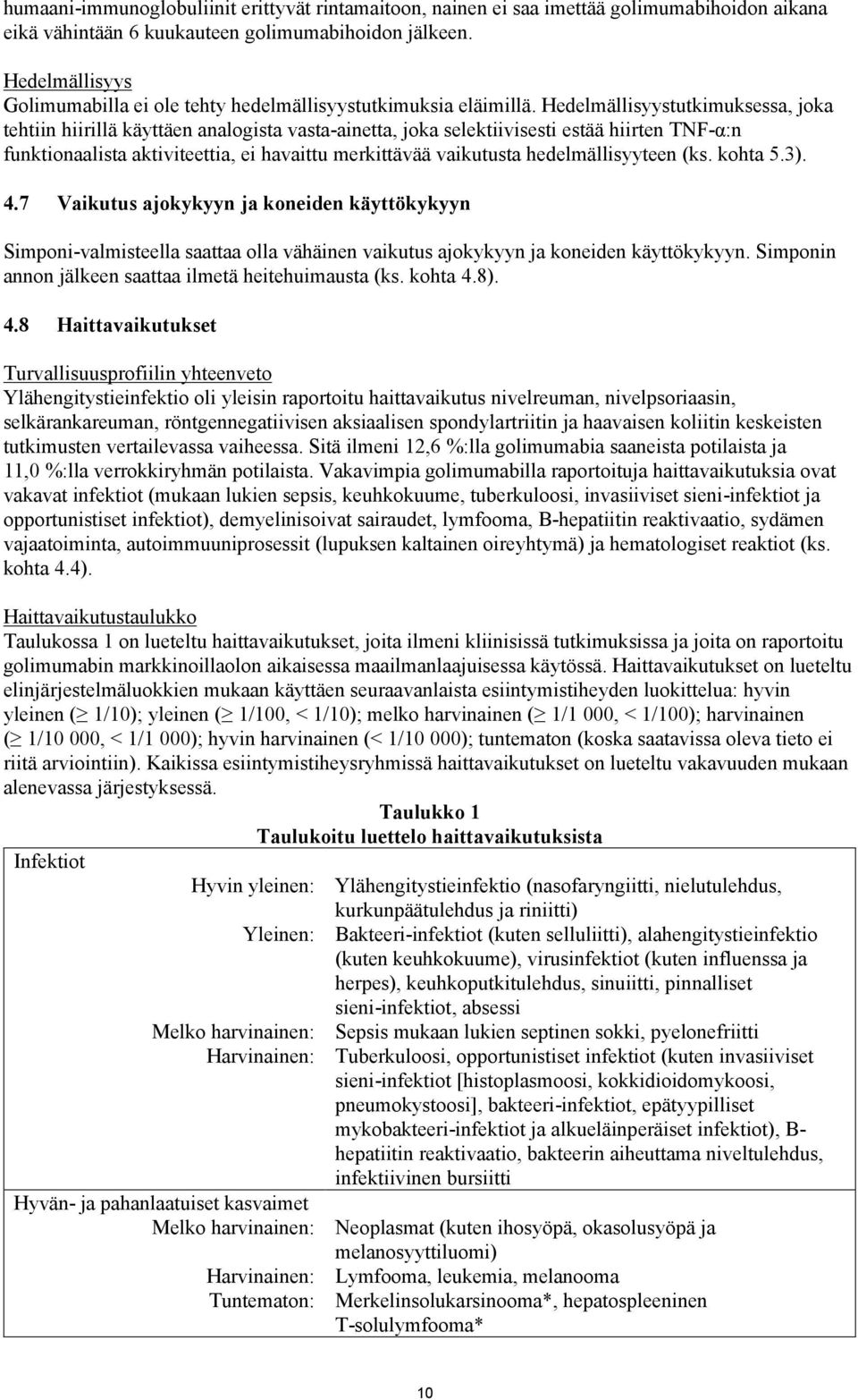 Hedelmällisyystutkimuksessa, joka tehtiin hiirillä käyttäen analogista vasta-ainetta, joka selektiivisesti estää hiirten TNF-α:n funktionaalista aktiviteettia, ei havaittu merkittävää vaikutusta