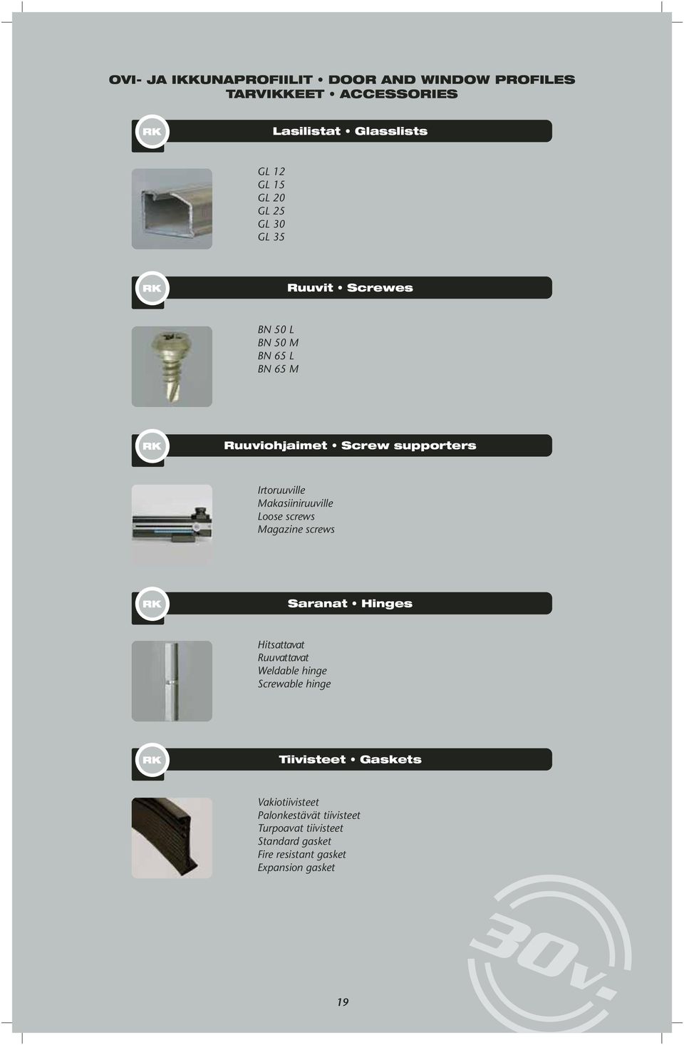 Makasiiniruuville Loose screws Magazine screws Saranat Hinges Hitsattavat Ruuvattavat Weldable hinge Screwable hinge