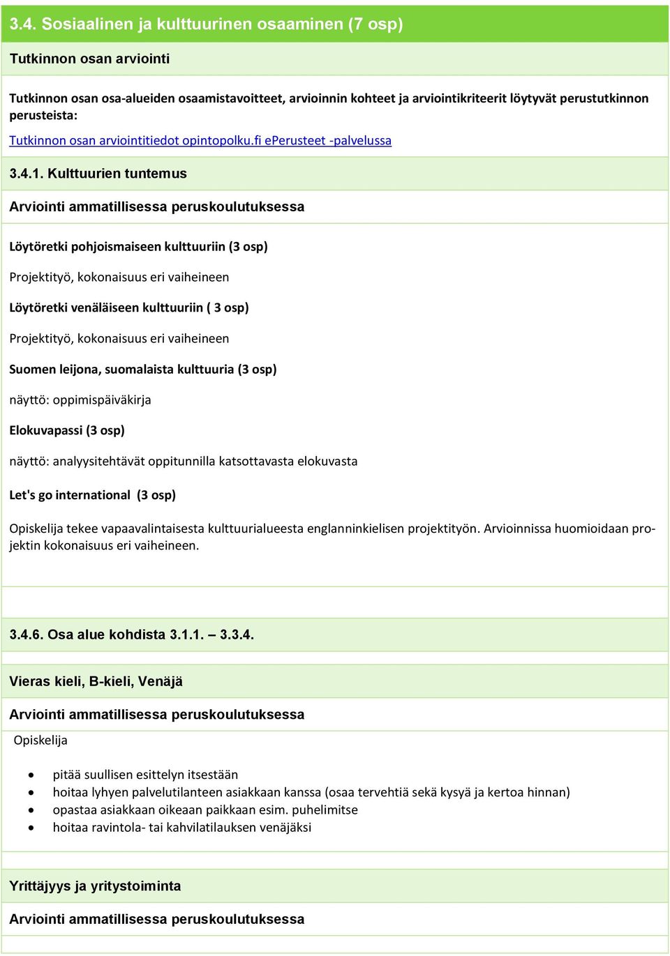 leijona, suomalaista kulttuuria (3 osp) näyttö: oppimispäiväkirja Elokuvapassi (3 osp) näyttö: analyysitehtävät oppitunnilla katsottavasta elokuvasta Let's go international (3 osp) tekee