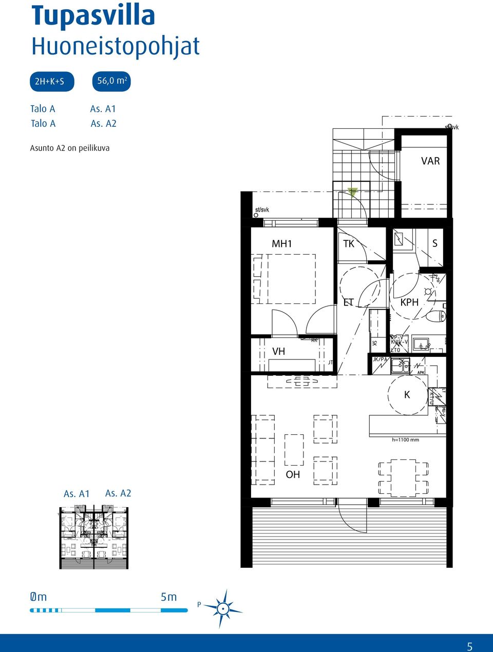 A1TALO A Talo A As. A2 Huoneiopohja 2H++ 56,0 m² 13.12.