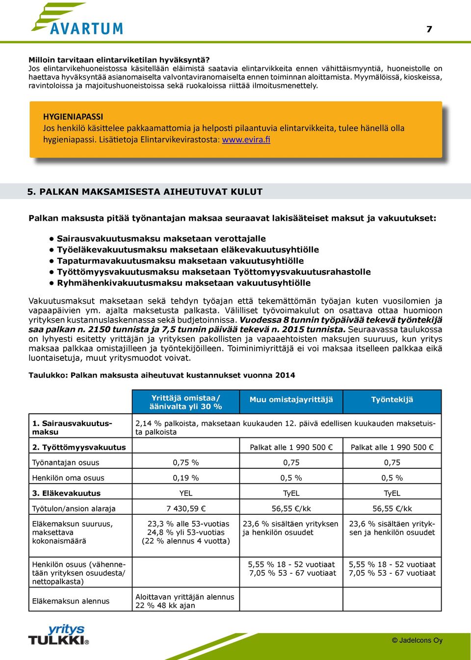 aloittamista. Myymälöissä, kioskeissa, ravintoloissa ja majoitushuoneistoissa sekä ruokaloissa riittää ilmoitusmenettely.