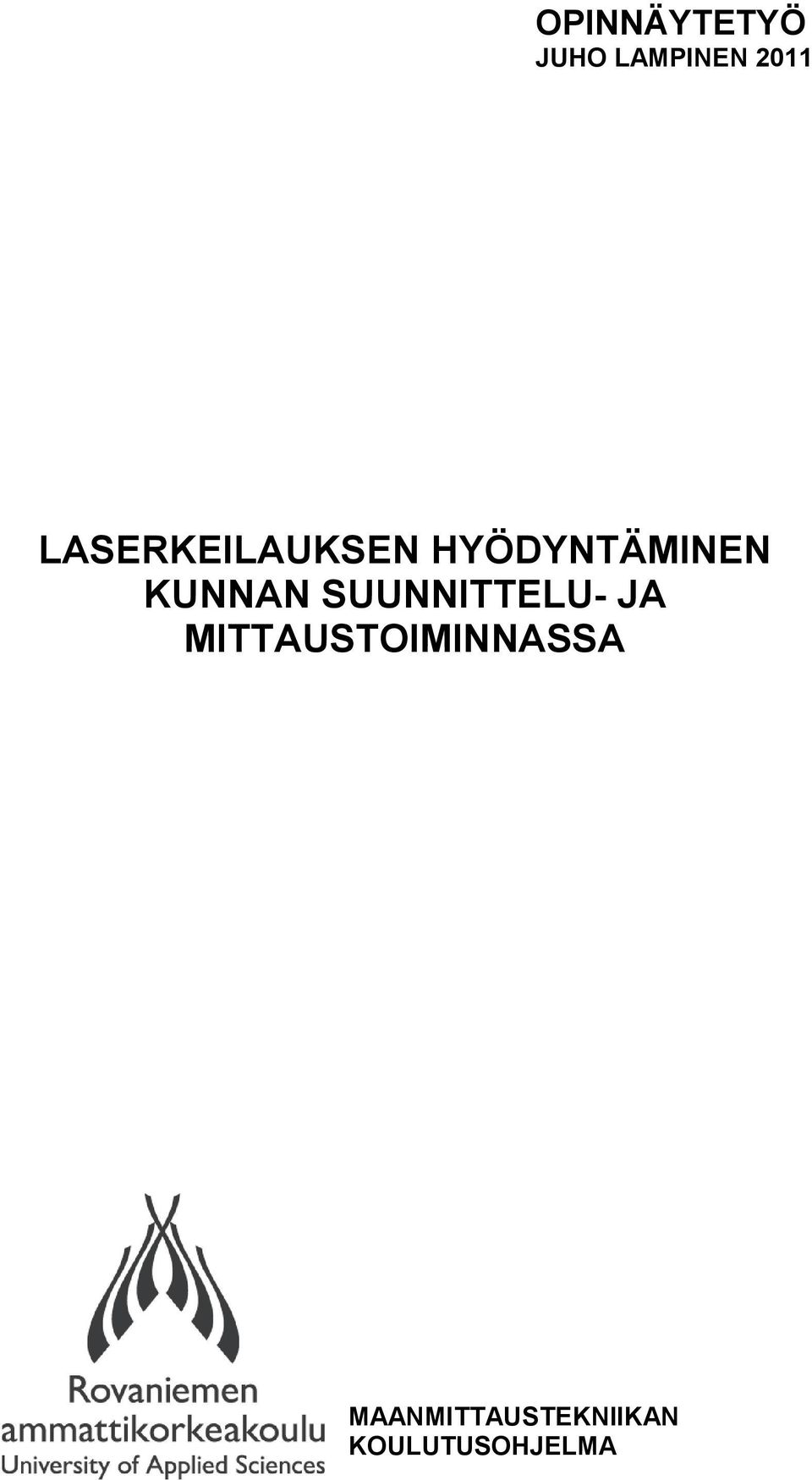 KUNNAN SUUNNITTELU- JA