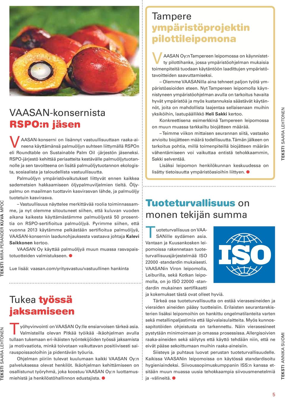 RSPO-järjestö kehittää periaatteita kestävälle palmuöljytuotannolle ja sen tavoitteena on lisätä palmuöljytuotannon ekologista, sosiaalista ja taloudellista vastuullisuutta.