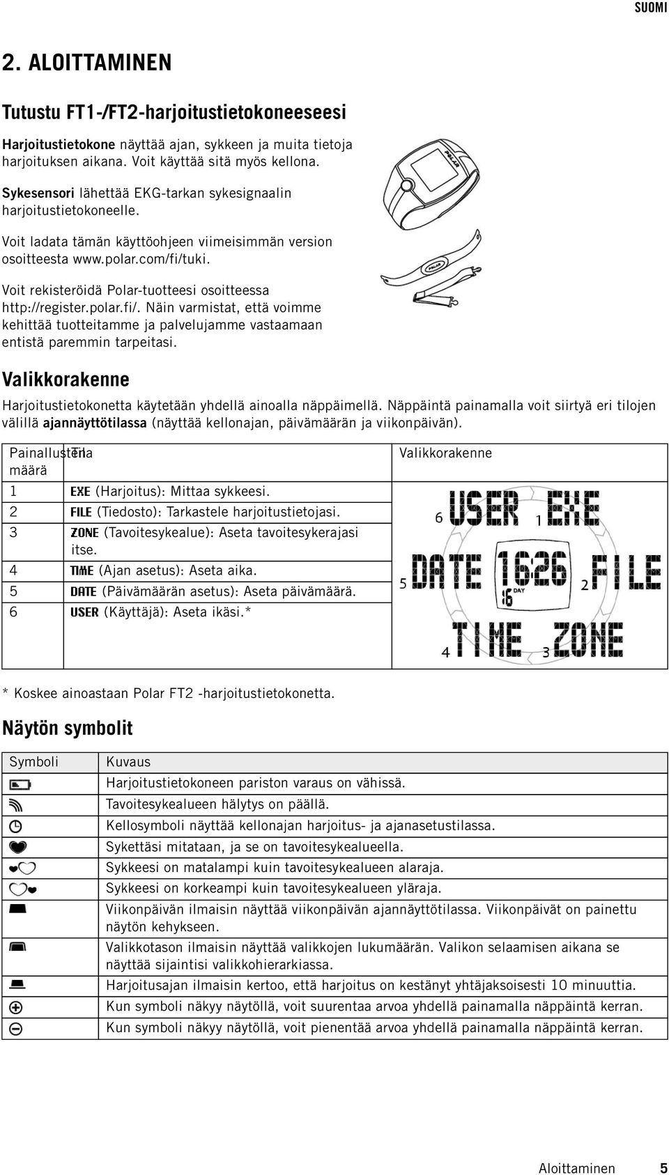 Voit rekisteröidä Polar-tuotteesi osoitteessa http://register.polar.fi/. Näin varmistat, että voimme kehittää tuotteitamme ja palvelujamme vastaamaan entistä paremmin tarpeitasi.