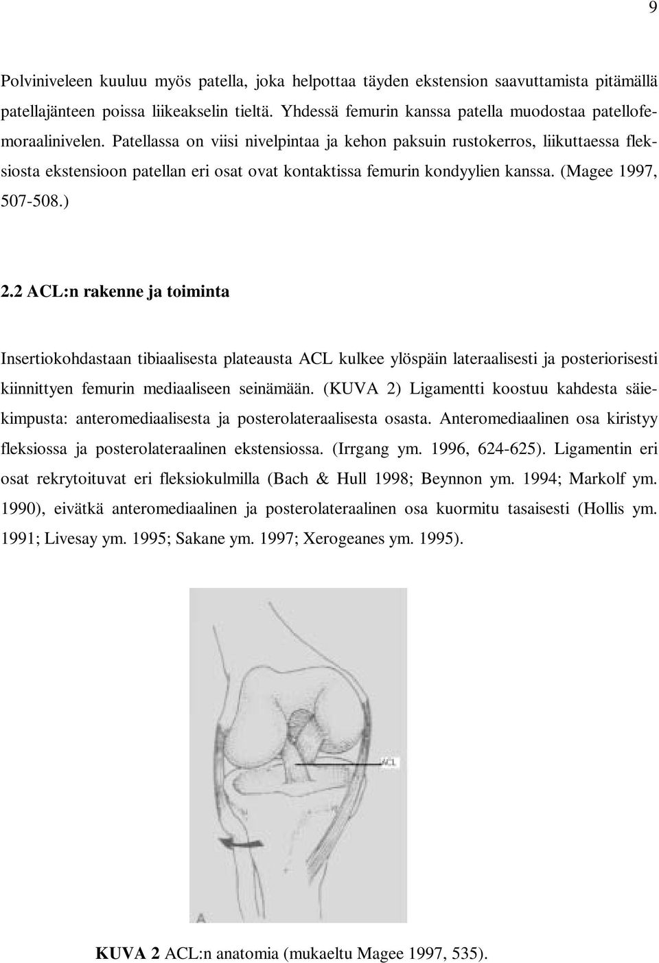 Patellassa on viisi nivelpintaa ja kehon paksuin rustokerros, liikuttaessa fleksiosta ekstensioon patellan eri osat ovat kontaktissa femurin kondyylien kanssa. (Magee 1997, 507-508.) 2.