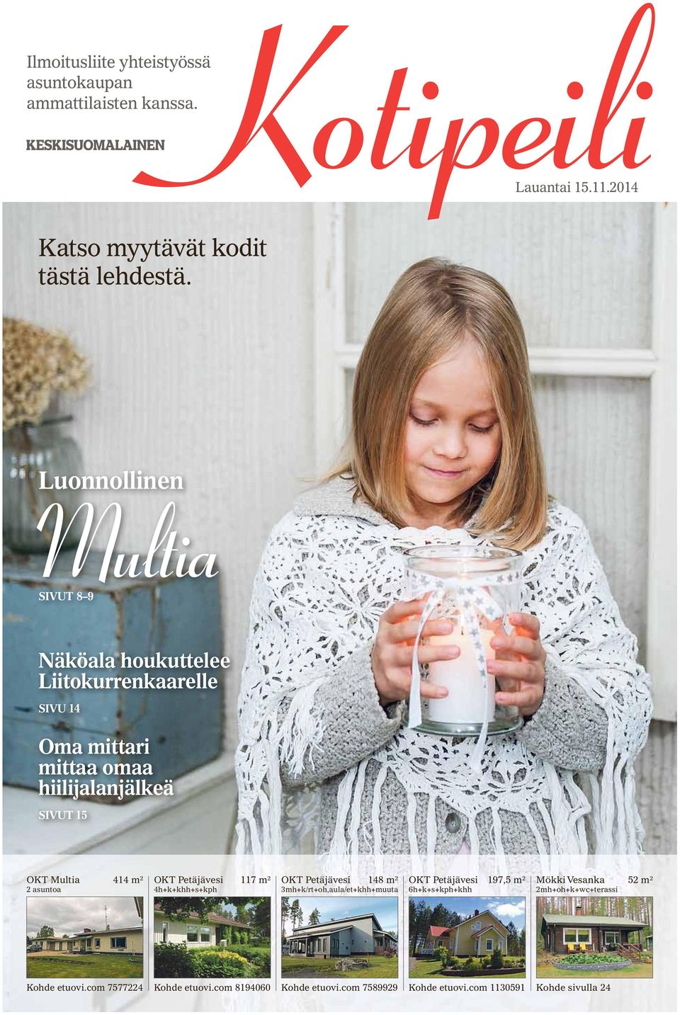 414 m² 2 asuntoa OKT Petäjävesi 117 m² 4h+k+khh+s+kph OKT Petäjävesi 148 m² 3mh+k/rt+oh,aula/et+khh+muuta OKT Petäjävesi 197,5 m²