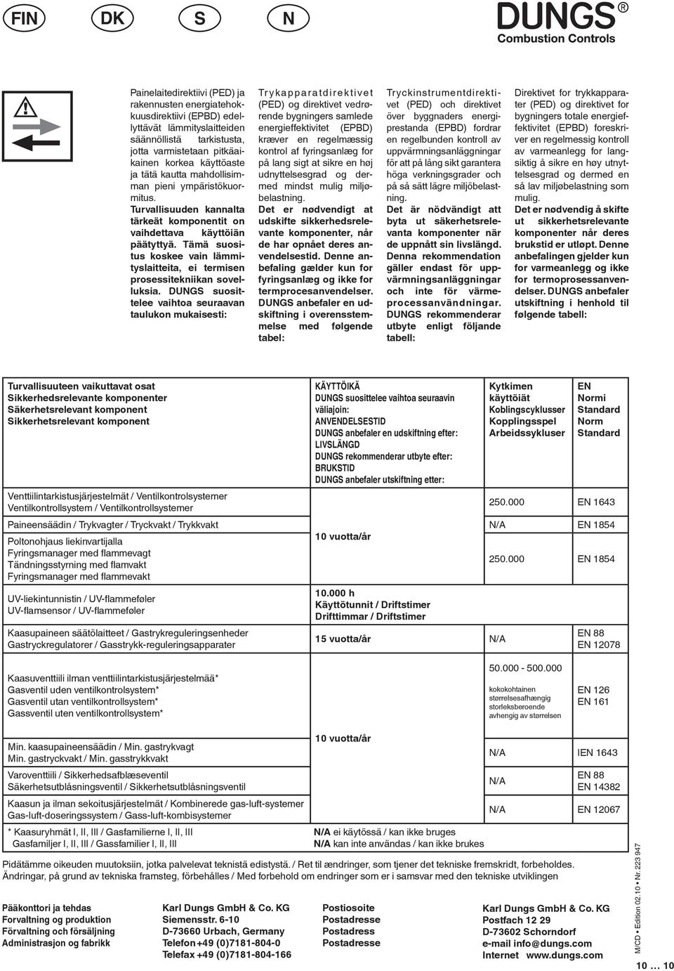 Tämä suositus koskee vain lämmityslaitteita, ei termisen prosessitekniikan sovelluksia.