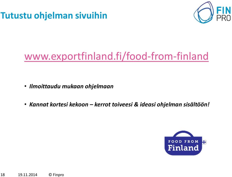 fi/food-from-finland Ilmoittaudu mukaan