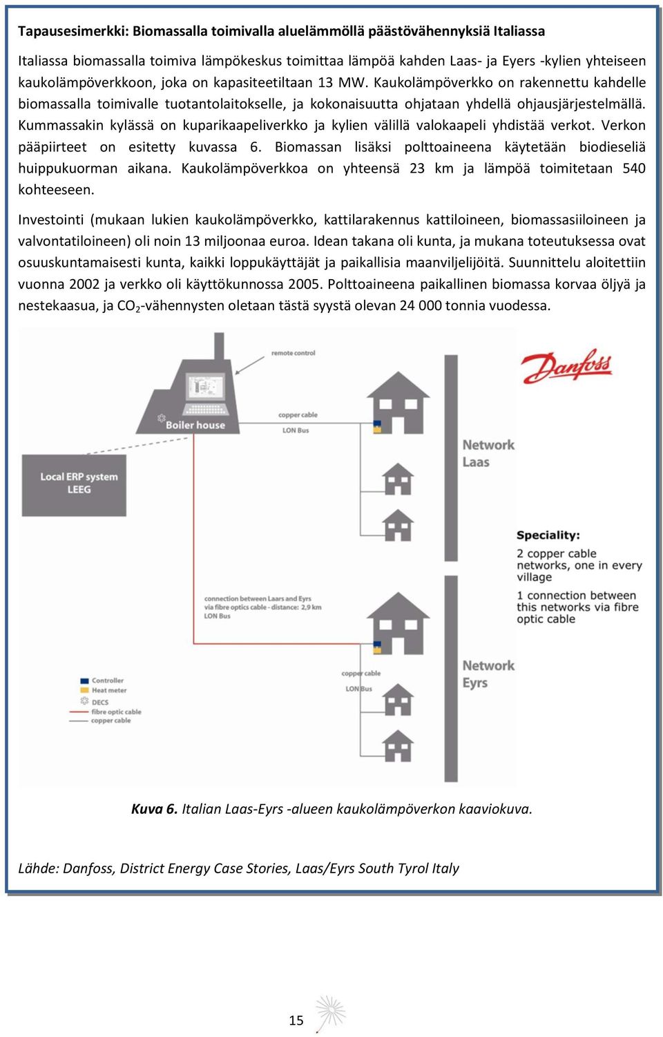 Kummassakin kylässä on kuparikaapeliverkko ja kylien välillä valokaapeli yhdistää verkot. Verkon pääpiirteet on esitetty kuvassa 6.