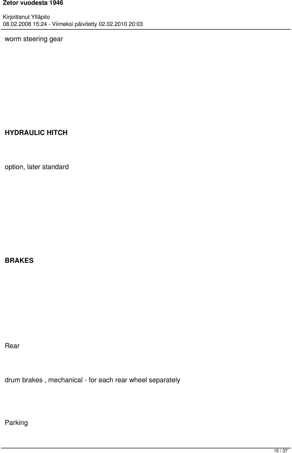 drum brakes, mechanical - for each