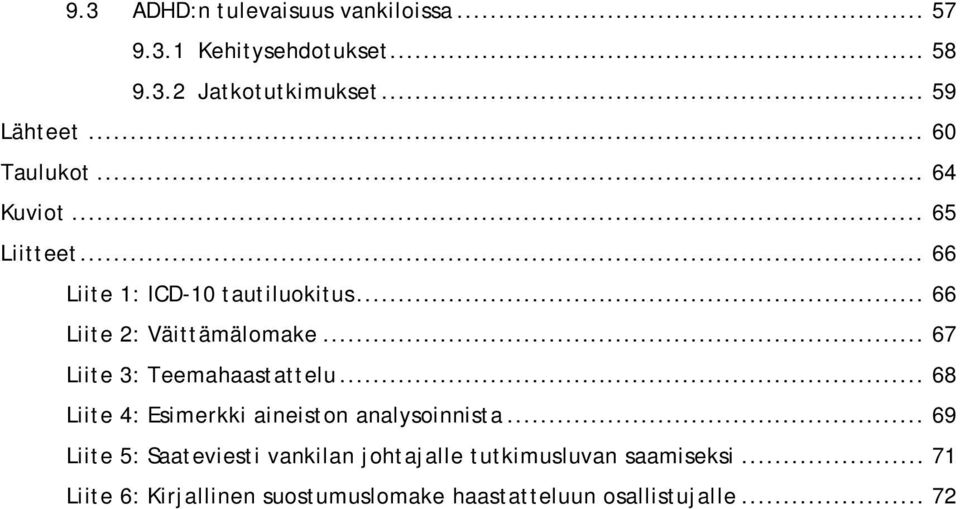 .. 67 Liite 3: Teemahaastattelu... 68 Liite 4: Esimerkki aineiston analysoinnista.