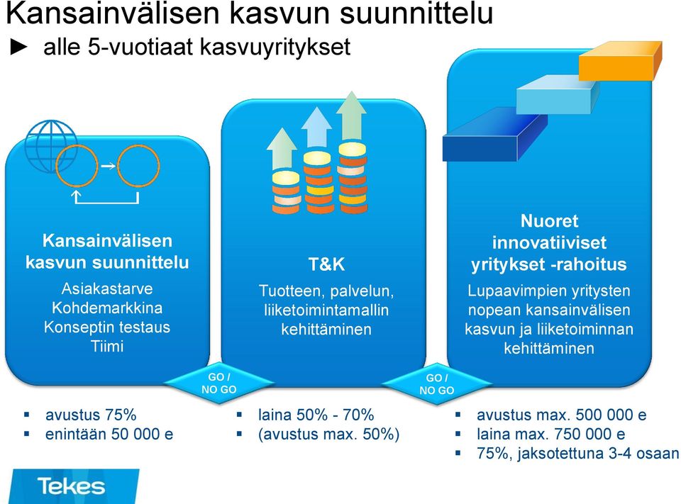 kehittäminen laina 50% - 70% (avustus max.