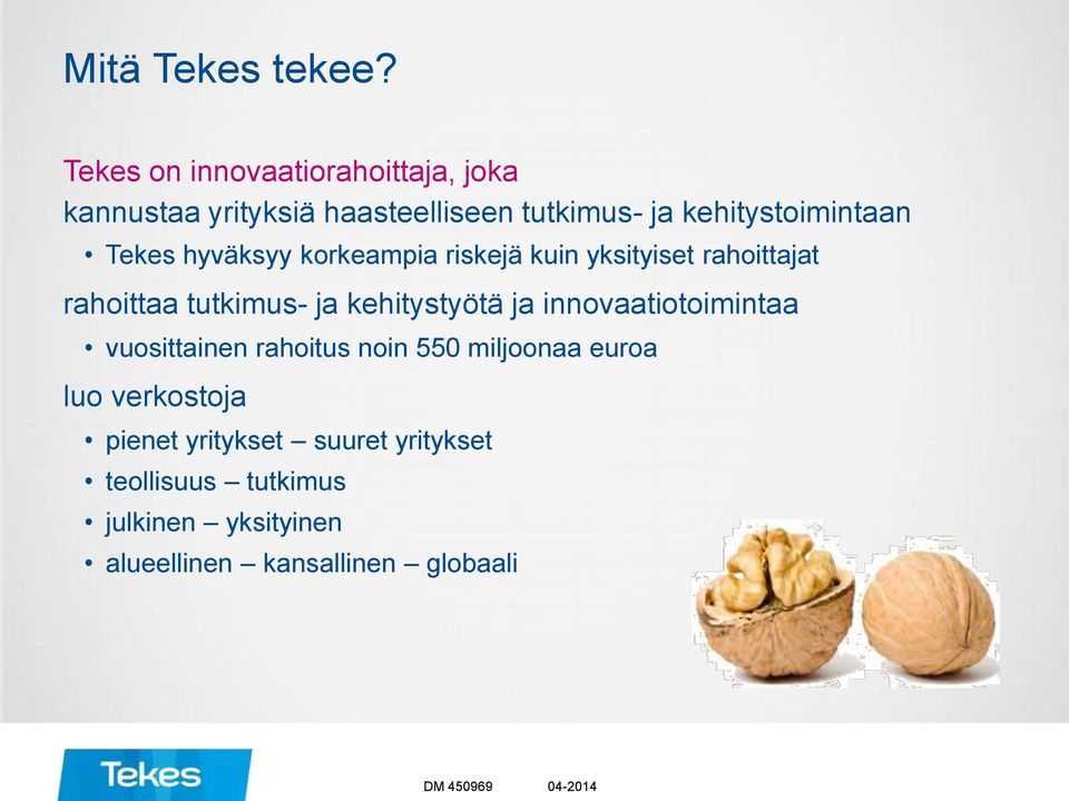 Tekes hyväksyy korkeampia riskejä kuin yksityiset rahoittajat rahoittaa tutkimus- ja kehitystyötä ja