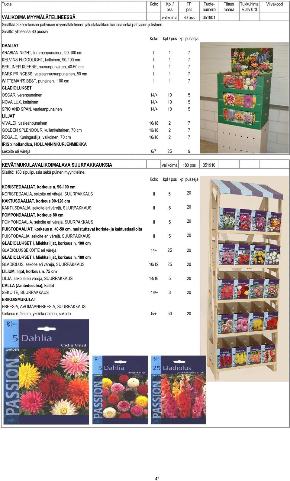 vaaleanruusunpunainen, 0 cm WTTEMAN'S BEST, punainen, 00 cm OSCAR, verenpunainen 4/+ 0 NOVA LUX, keltainen 4/+ 0 SPC AND SPAN, vaaleanpunainen 4/+ 0 GLADOLUKSET LLJAT VVALD, vaaleanpunainen 6/8 2