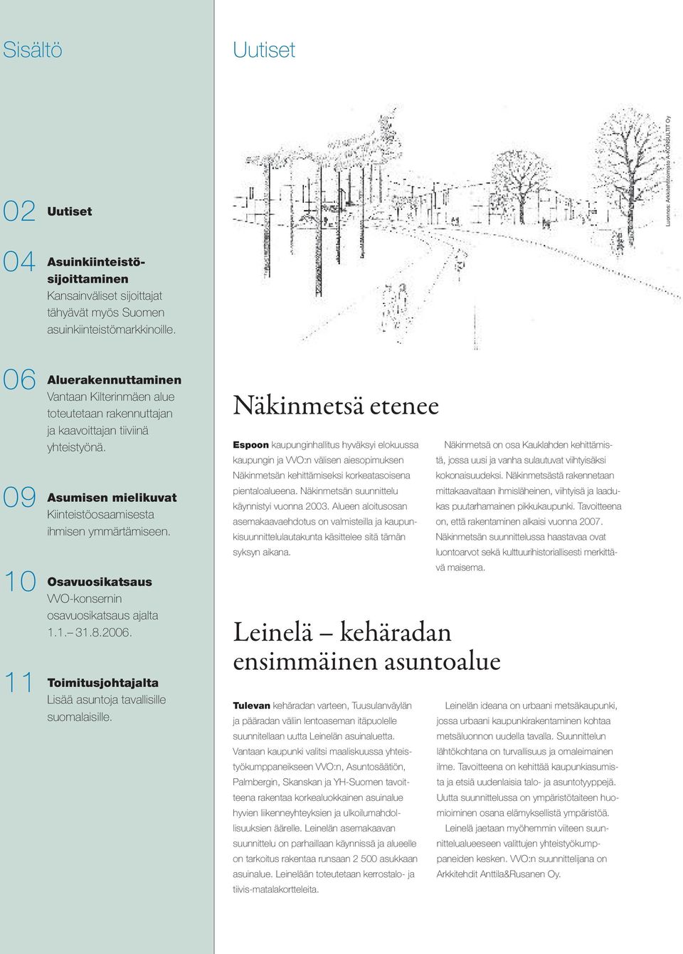 Asumisen mielikuvat Kiinteistöosaamisesta ihmisen ymmärtämiseen. Osavuosikatsaus VVO-konsernin osavuosikatsaus ajalta 1.1. 31.8.2006. Toimitusjohtajalta Lisää asuntoja tavallisille suomalaisille.