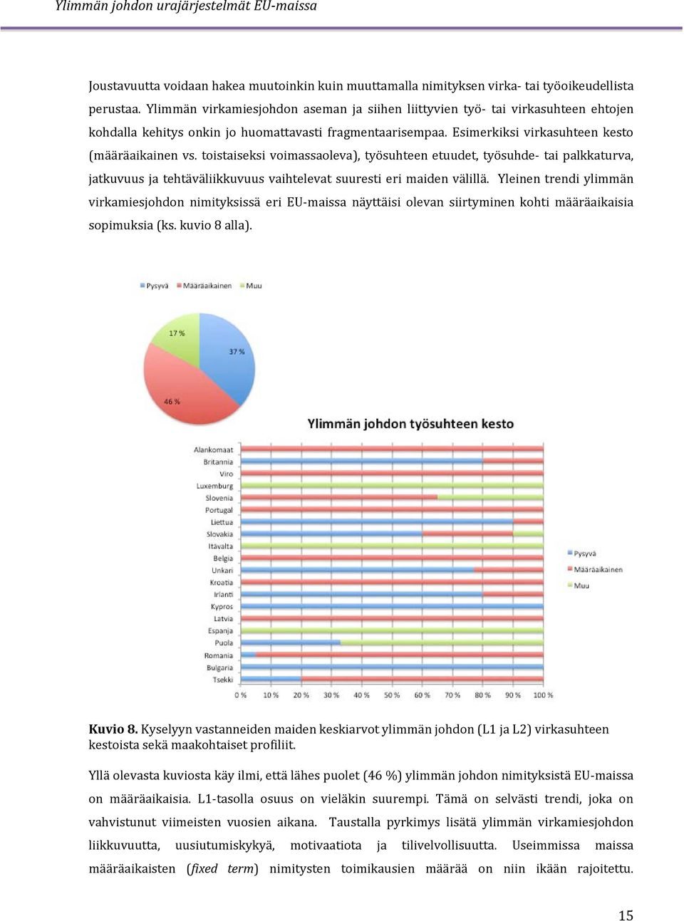 toistaiseksi voimassaoleva), työsuhteen etuudet, työsuhde- tai palkkaturva, jatkuvuus ja tehtäväliikkuvuus vaihtelevat suuresti eri maiden välillä.