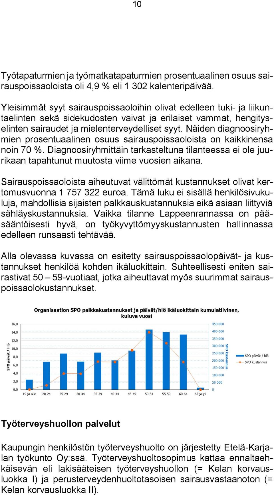 Näiden diagnoosiryhmien prosentuaalinen osuus sairauspoissaoloista on kaikkinensa noin 70 %. Diagnoosiryhmittäin tarkasteltuna tilanteessa ei ole juurikaan tapahtunut muutosta viime vuosien aikana.