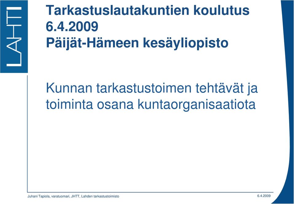 Kunnan tarkastustoimen tehtävät ja