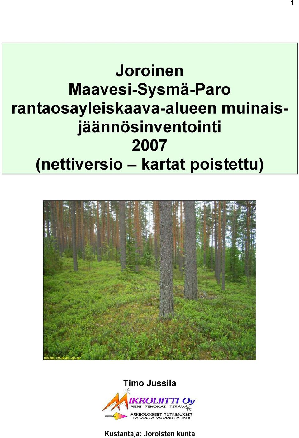 muinaisjäännösinventointi 2007