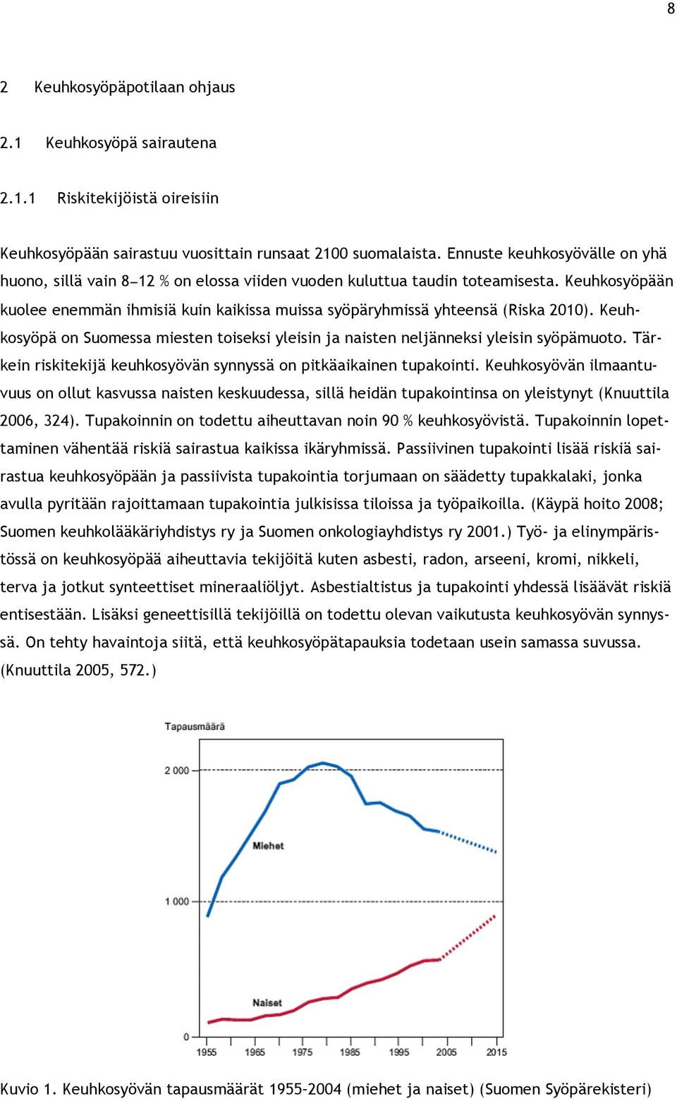 Keuhkosyöpään kuolee enemmän ihmisiä kuin kaikissa muissa syöpäryhmissä yhteensä (Riska 2010). Keuhkosyöpä on Suomessa miesten toiseksi yleisin ja naisten neljänneksi yleisin syöpämuoto.