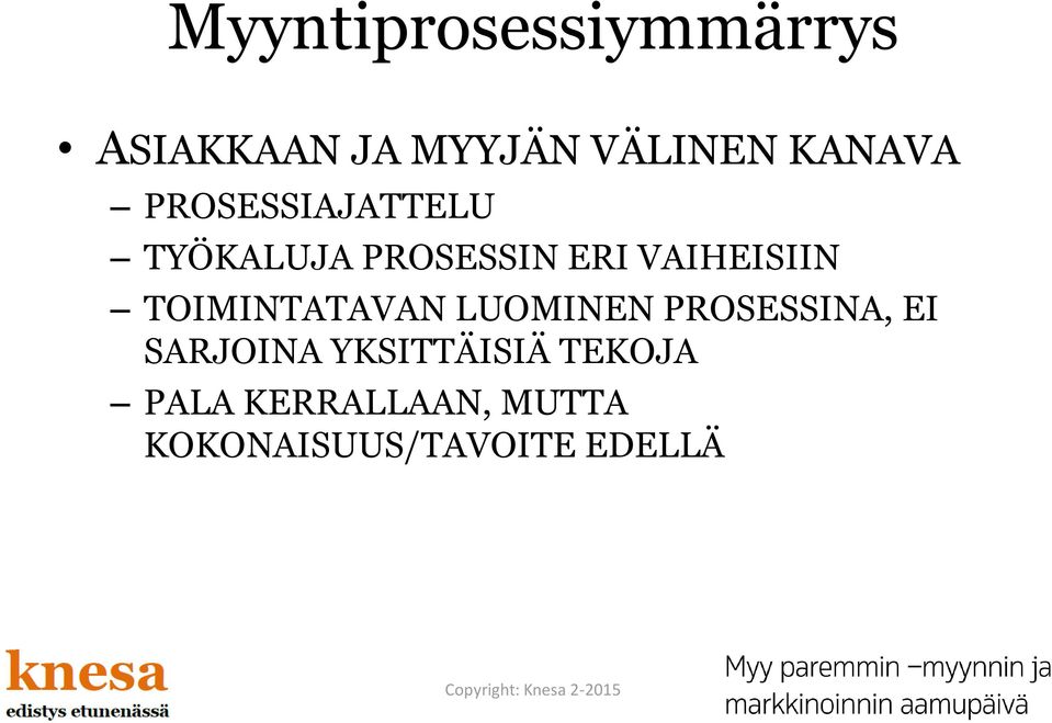 VAIHEISIIN TOIMINTATAVAN LUOMINEN PROSESSINA, EI