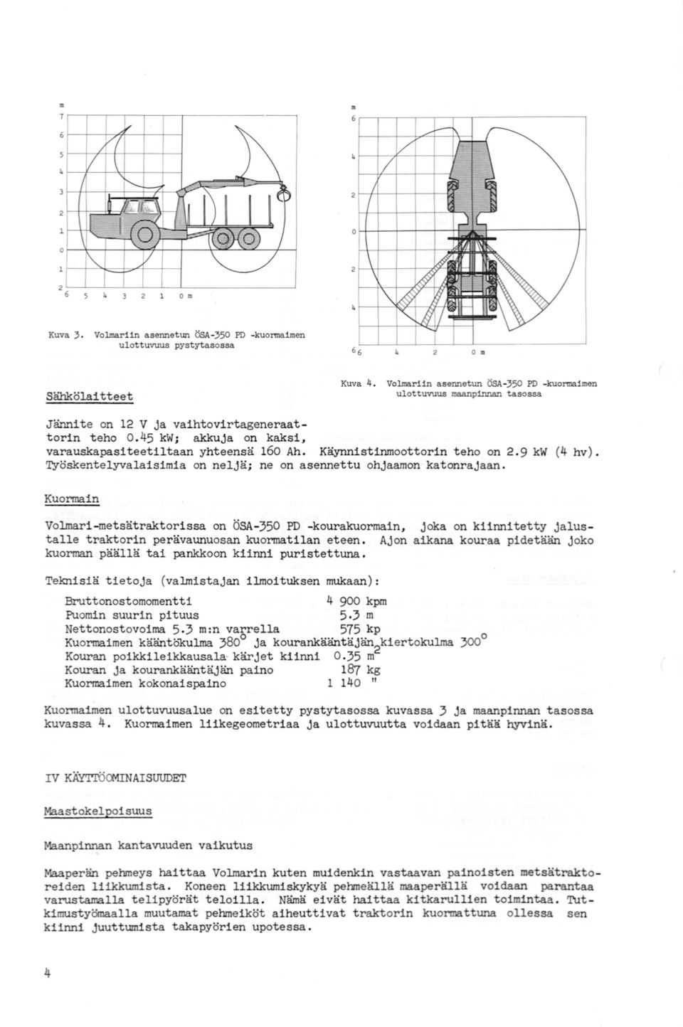 Käynnistinmoottorin teho on 2.9 kw (4 hv). Työskentelyvalaisimia on neljä; ne on asennettu ohjaamon katonrajaan.