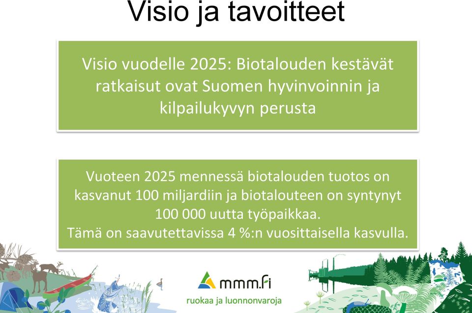 biotalouden tuotos on kasvanut 100 miljardiin ja biotalouteen on syntynyt