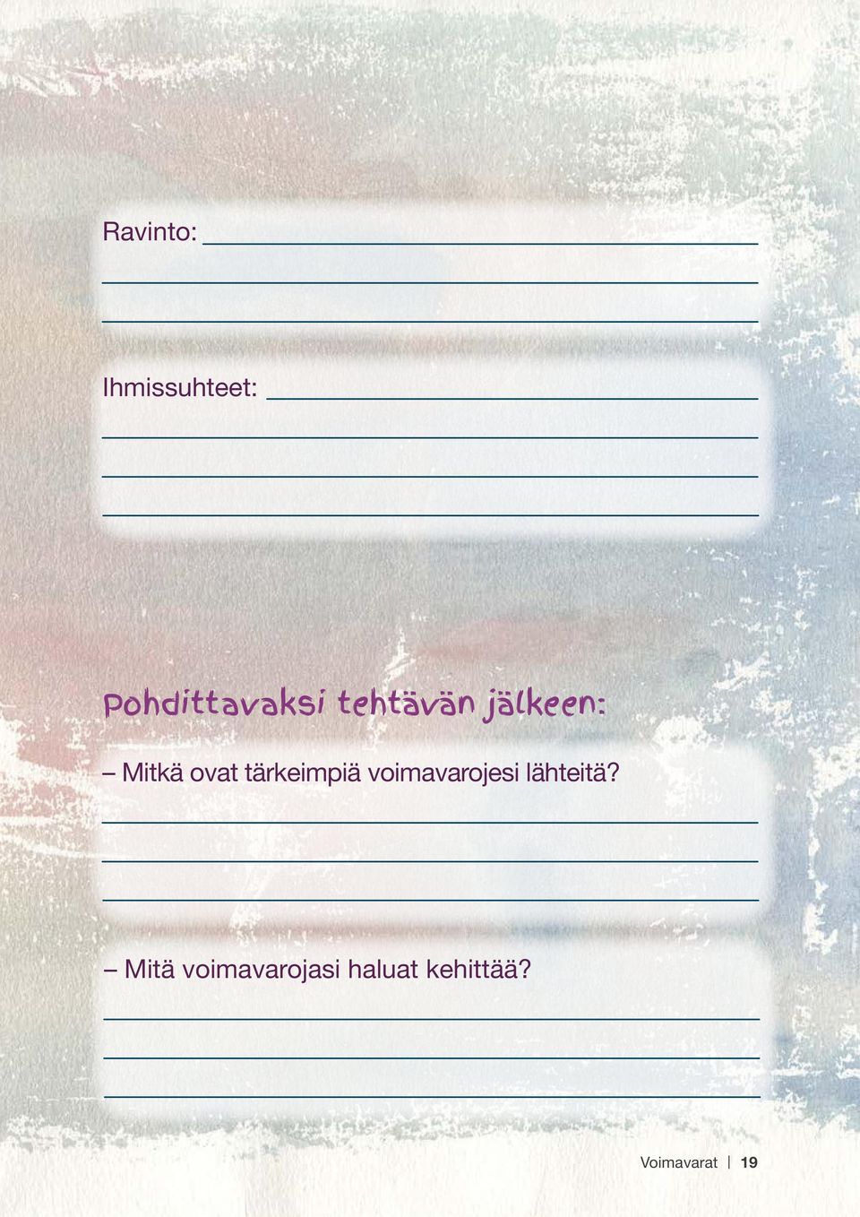 tärkeimpiä voimavarojesi lähteitä?