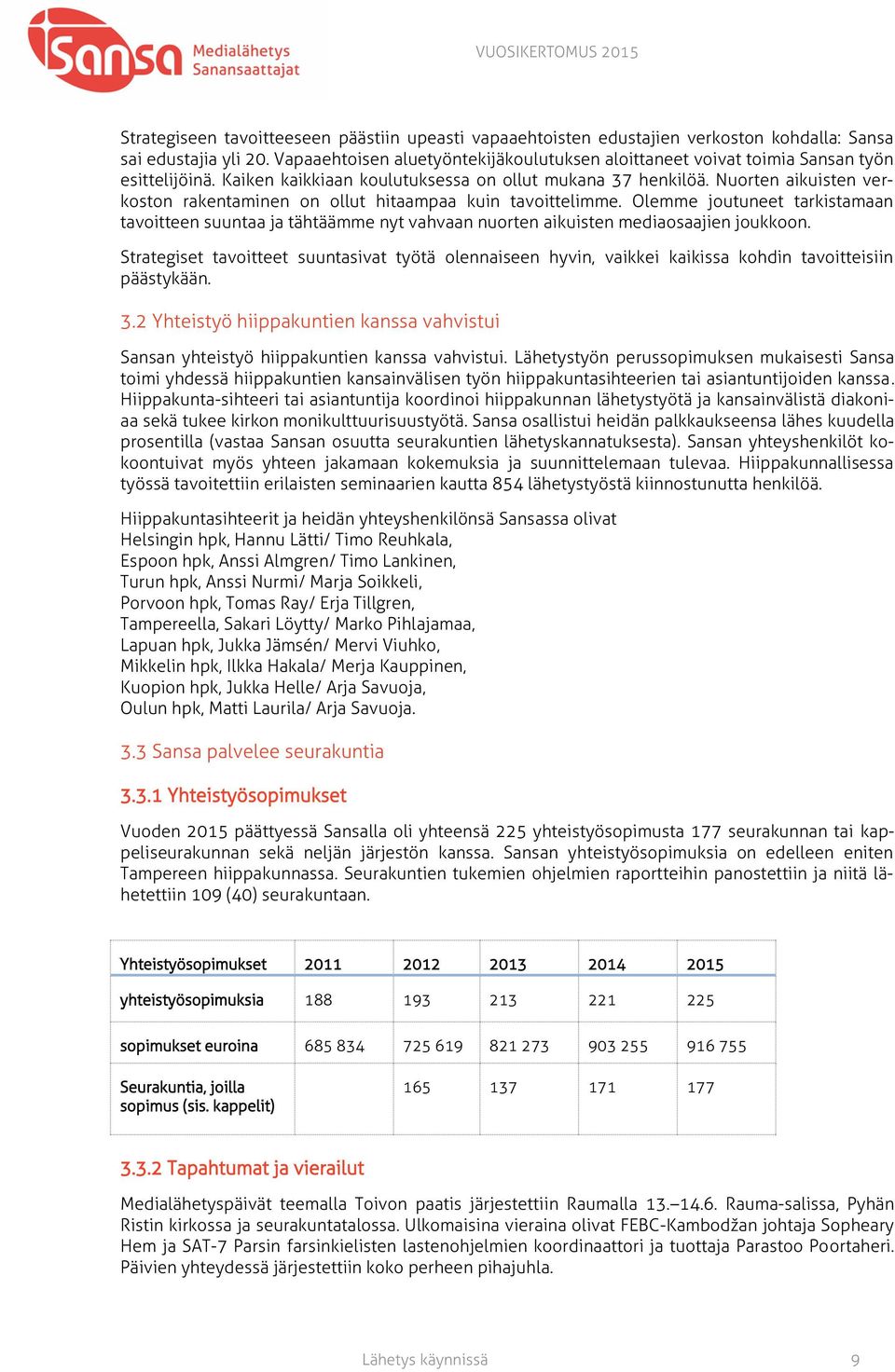 Nuorten aikuisten verkoston rakentaminen on ollut hitaampaa kuin tavoittelimme. Olemme joutuneet tarkistamaan tavoitteen suuntaa ja tähtäämme nyt vahvaan nuorten aikuisten mediaosaajien joukkoon.