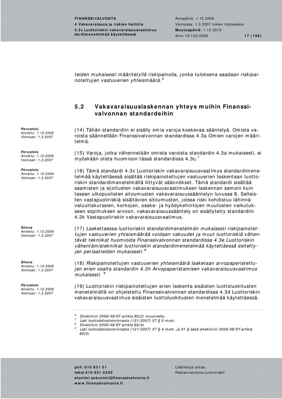 3a Omien varojen määritelmä. (15) Varoja, jotka vähennetään omista varoista standardin 4.3a mukaisesti, ei myöskään oteta huomioon tässä standardissa 4.3c.