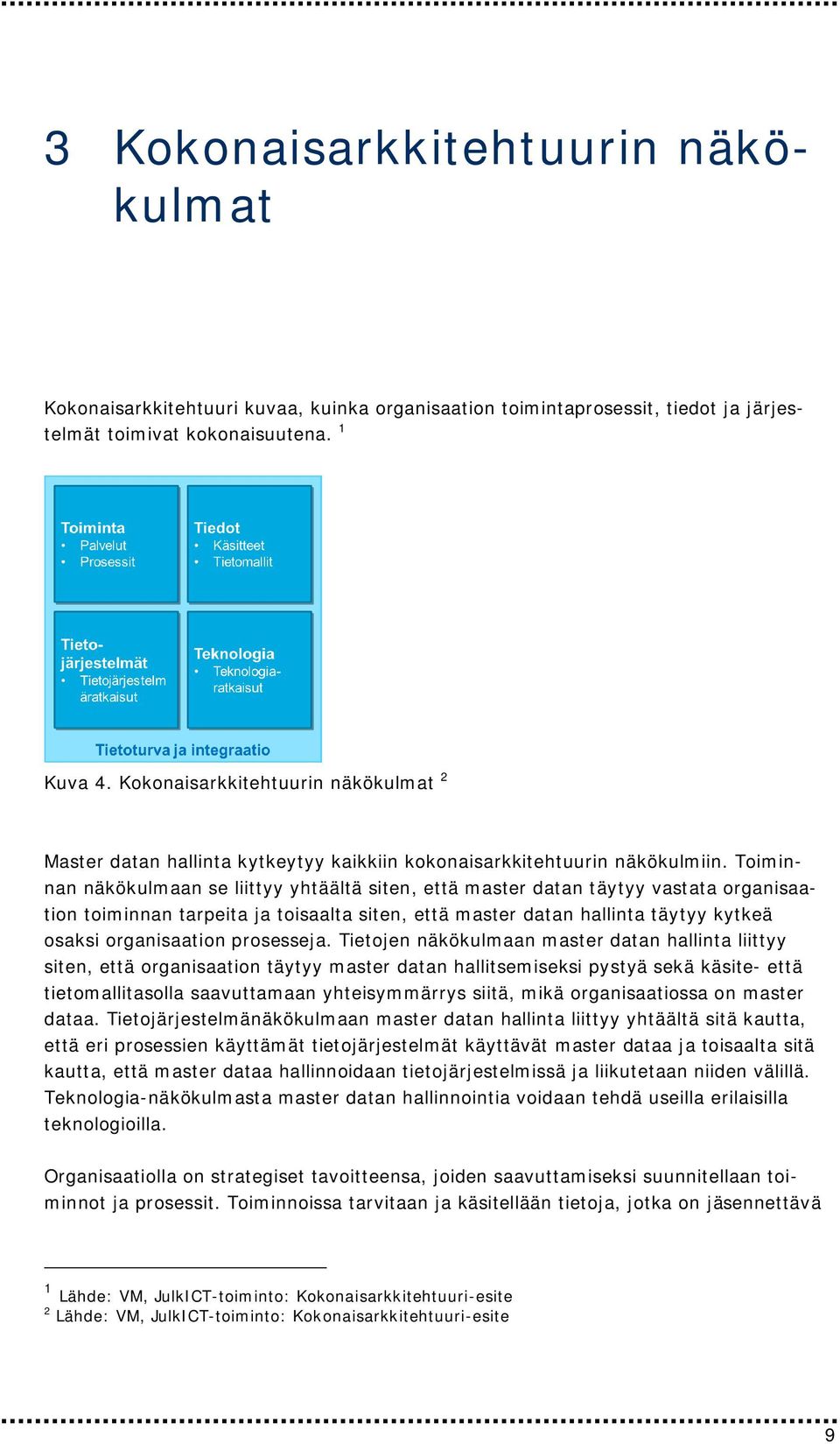 Toiminnan näkökulmaan se liittyy yhtäältä siten, että master datan täytyy vastata organisaation toiminnan tarpeita ja toisaalta siten, että master datan hallinta täytyy kytkeä osaksi organisaation