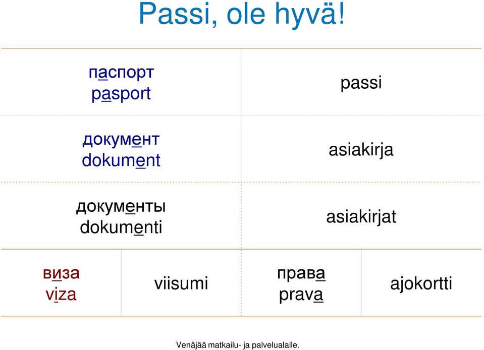 dokumenti passi asiakirja asiakirjat виза