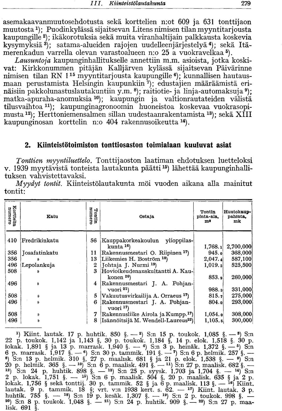 ). Lausuntoja kaupunginhallitukselle annettiin m.