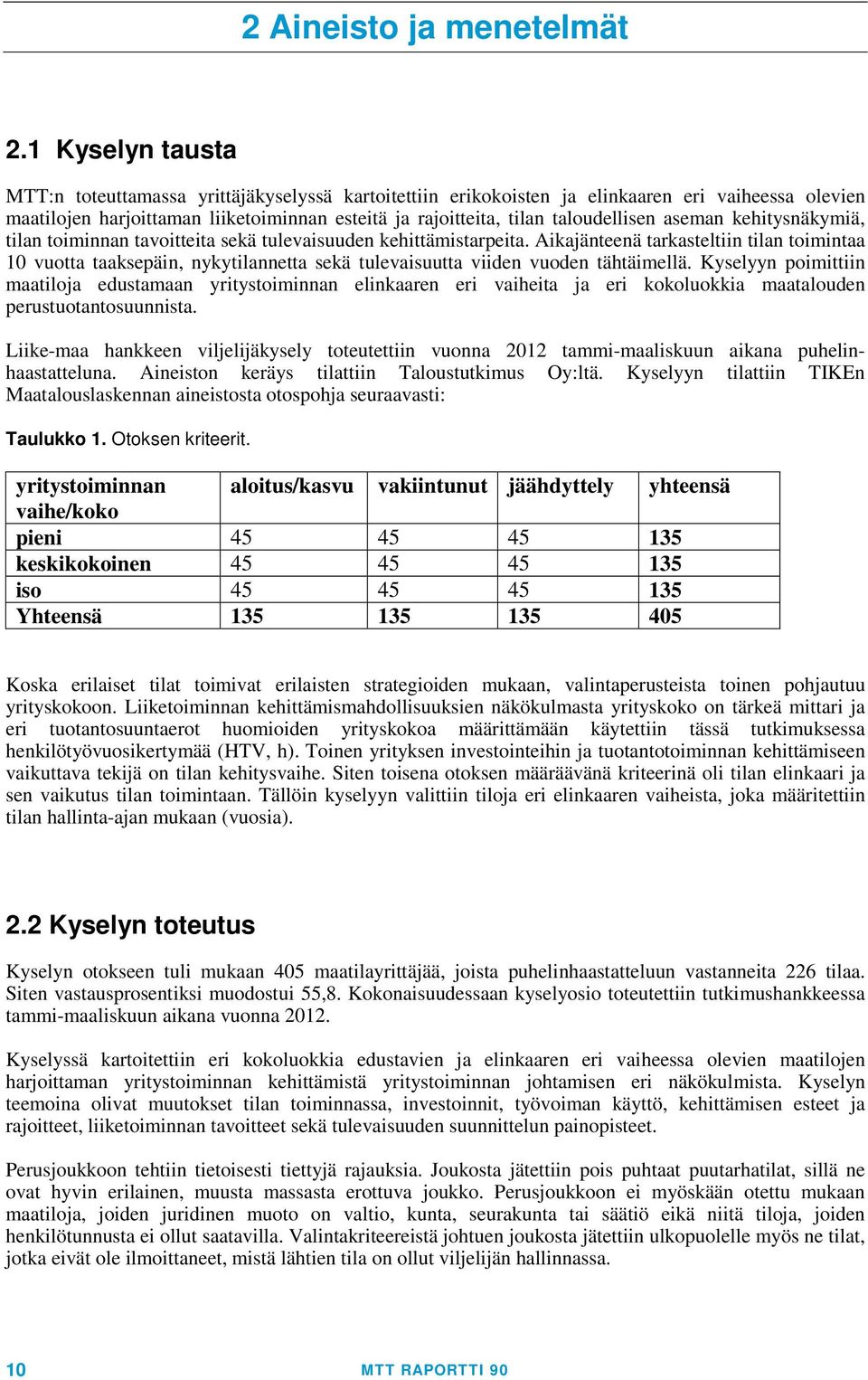 taloudellisen aseman kehitysnäkymiä, tilan toiminnan tavoitteita sekä tulevaisuuden kehittämistarpeita.